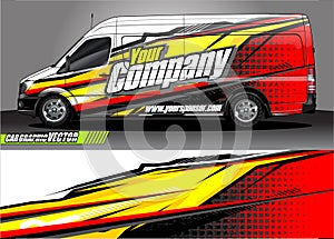 Van livery graphic vector. abstract grunge background design for vehicle vinyl wrap and car branding