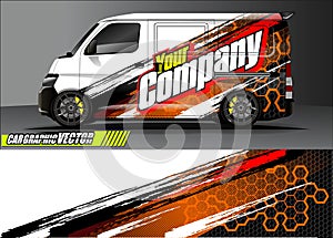 Van livery graphic vector. abstract grunge background design for vehicle vinyl wrap and car branding