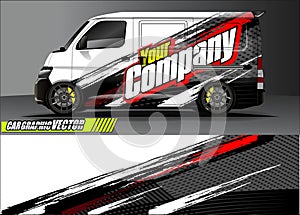 Van livery graphic vector. abstract grunge background design for vehicle vinyl wrap and car branding