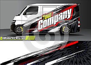 Van livery graphic vector. abstract grunge background design for vehicle vinyl wrap and car branding