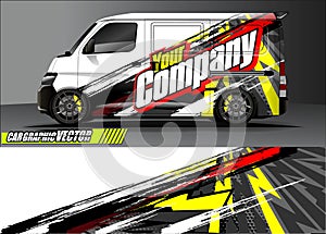 Van livery graphic vector. abstract grunge background design for vehicle vinyl wrap and car branding