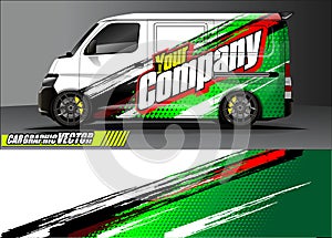 Van livery graphic vector. abstract grunge background design for vehicle vinyl wrap and car branding