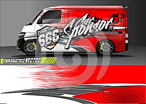 Van livery graphic vector. abstract grunge background design for vehicle vinyl wrap and car branding