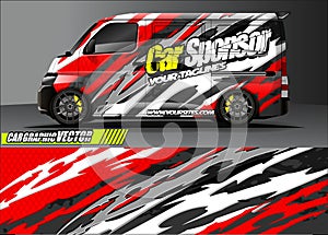 Van livery graphic vector. abstract grunge background design for vehicle vinyl wrap and car branding