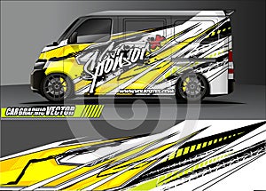 Van livery graphic vector. abstract grunge background design for vehicle vinyl wrap and car branding