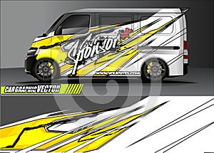 Van livery graphic vector. abstract grunge background design for vehicle vinyl wrap and car branding