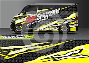 Van livery graphic vector. abstract grunge background design for vehicle vinyl wrap and car branding