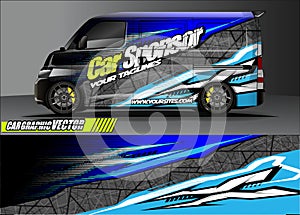 Van livery graphic vector. abstract grunge background design for vehicle vinyl wrap and car branding