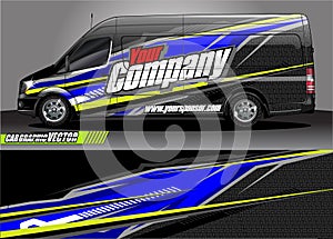 Van livery graphic vector. abstract grunge background design for vehicle vinyl wrap and car branding