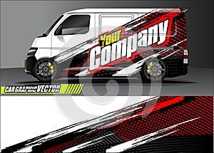 Van livery graphic vector. abstract grunge background design for vehicle vinyl wrap and car branding