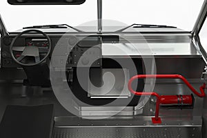 Van interior cabin inside, close view