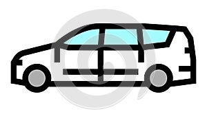van minivan car color icon animation