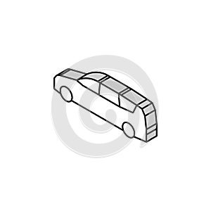 van minivan car isometric icon vector illustration