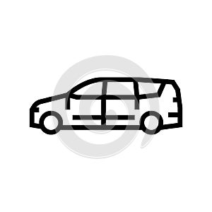 van minivan car line icon vector illustration