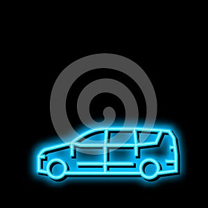 van minivan car neon glow icon illustration