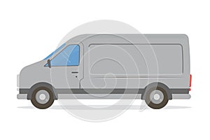 Van mock-up. Design template for various services: delivery, repair, tech support, isolated on white background.