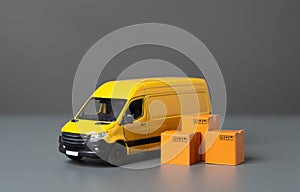 Van and parcel boxes. Delivery of online orders and purchases.