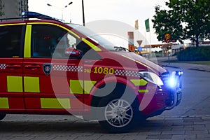 Van of Swedish firefighters