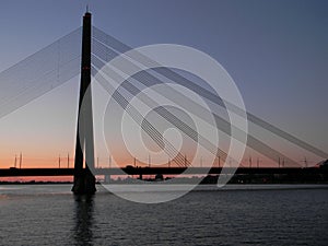 VanÃÂ¡u Bridge at sunset photo