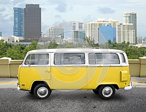 Van vintage yellow