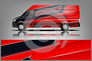 Van Wrap Livery design. Ready print wrap design for Van. - Vector photo