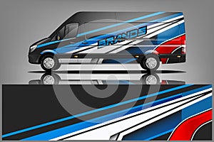 Van Wrap Livery design. Ready print wrap design for Van. - Vector photo