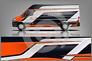 Van Wrap Livery design. Ready print wrap design for Van. - Vector