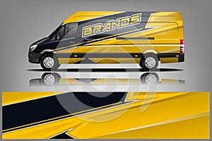 Van Wrap Livery design. Ready print wrap design for Van. - Vector