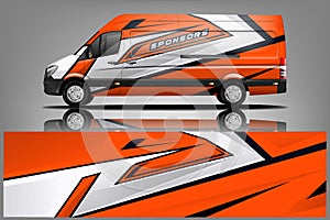 Van Wrap Livery design. Ready print wrap design for Van. - Vector