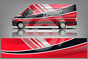 Van Wrap Livery design. Ready print wrap design for Van. - Vector