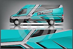 Van Wrap Livery design. Ready print wrap design for Van. - Vector