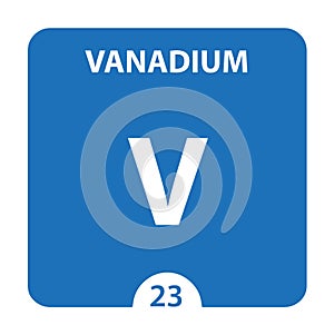 Vanadium Chemical 23 element of periodic table. Molecule And Communication Background. Vanadium Chemical V, laboratory and science