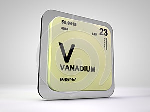 Vanadium - V - chemical element periodic table