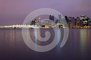 Vancouver BC City Skyline at Dawn