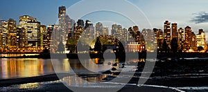 Vancouver BC City Skyline and Deadman's Island photo