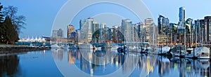 Vancouver BC City Skyline at Dusk photo