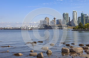 Vancouver BC skyline and shoreline Canada