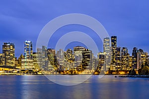 Vancouver at blue hour, BC, British Columbia, Canada
