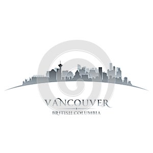 Vancouver British Columbia city skyline silhouette white background