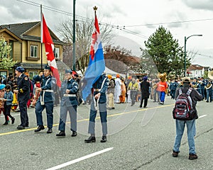 VANCOUVER, CANADA - April 14, 2018: people on the street during annual Indian Vaisakhi Parade