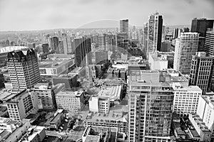 Vancouver, Canada - August 10, 2017: Amazing aerial city view from a high vantage point