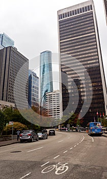 Vancouver Downtown Street with Modern Buildings