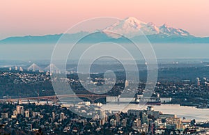 Vancouver city at dusk, Canada