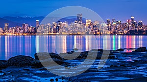 Vancouver city lights from Jericho beach