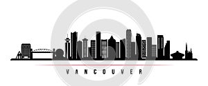 Vancouver city skyline horizontal banner.