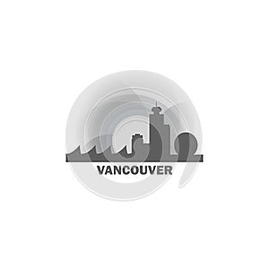 Vancouver city skyline silhouette vector logo illustration