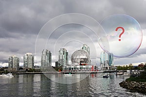 Vancouver cityscape. Concept: housing high prices bubble in BC