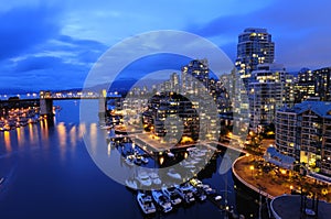 Vancouver cityscape at night