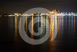 Vancouver Harbor Cargo Terminal Night