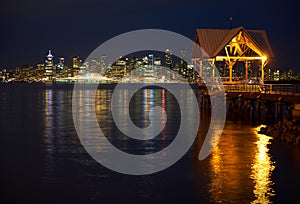 Vancouver Night Skyline Lights